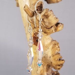 Clear AB Swarovski & Sterling Silver Earrings